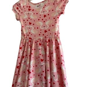Dot Dot Smile Pink Swan & Hearts Twirl Dress Size 2T